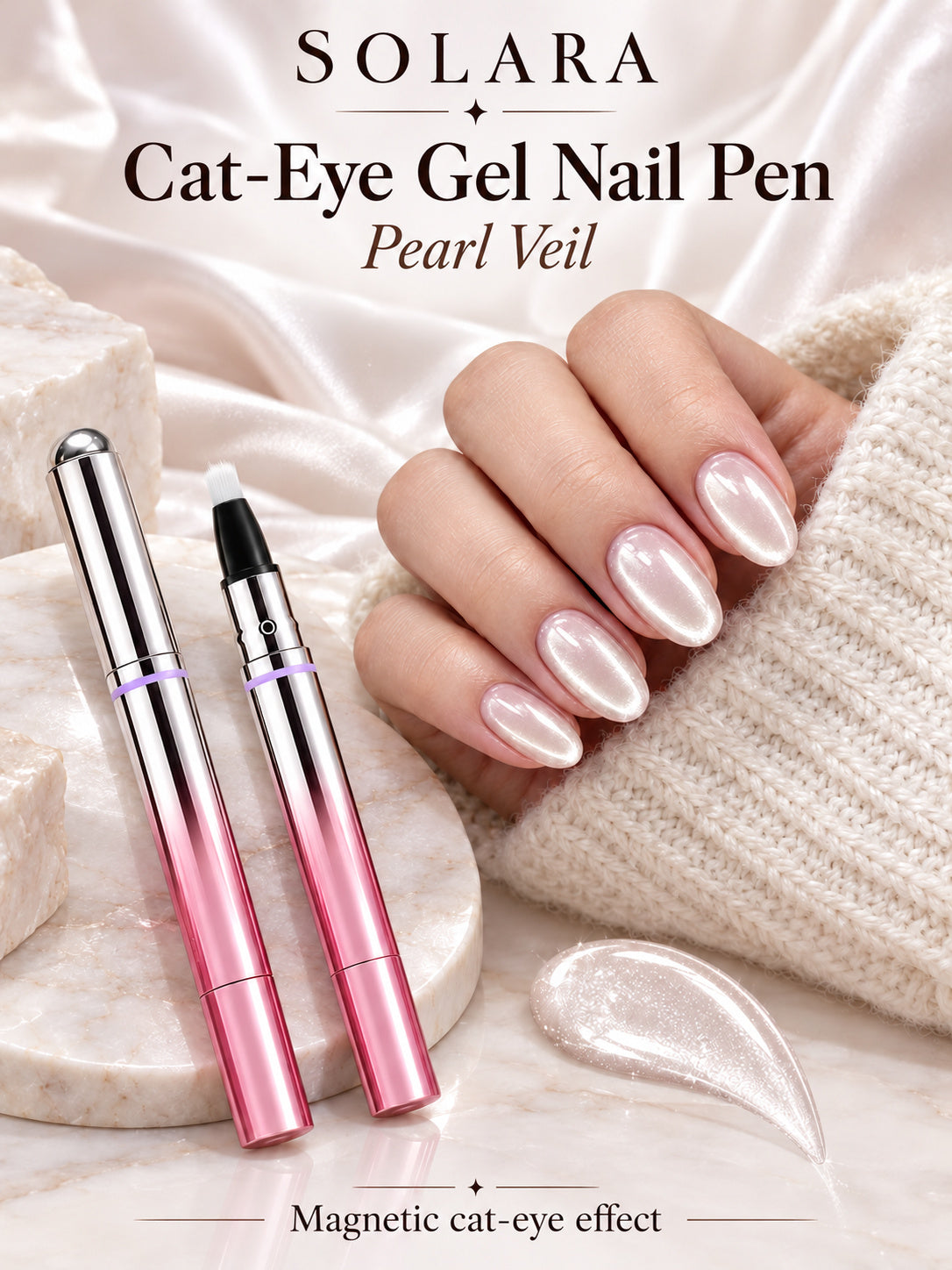 SOLARA Cat Eye Gel Pen and manicure effect